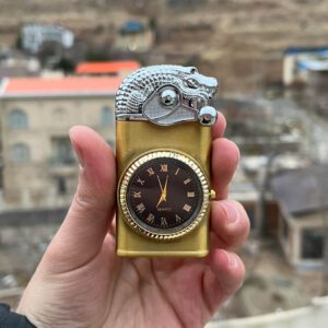 فندک دو حالته تمساح ساعت دار Crocodile Lighter Clock